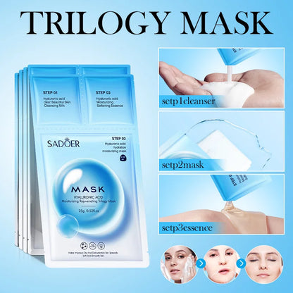 5pcs Hyaluronic Acid Deep Collagen Mask Glow Recipe Skincare Skin Care Products Bubble Face Masks Cleaning Stickers Pack Stuff